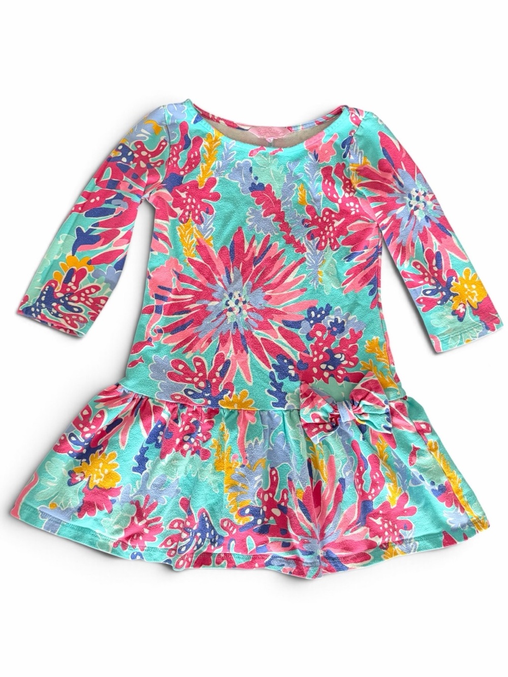 Lilly Pulitzer Girls Mini Ruffle Bow Dress Sz. S